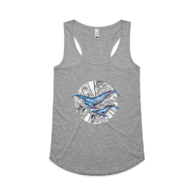 Galaxy Whales - Womens Yes Racerback Singlet Thumbnail