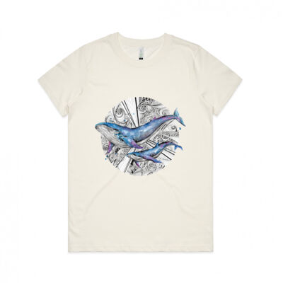 Galaxy Whales - Womens Maple Organic Tee Thumbnail