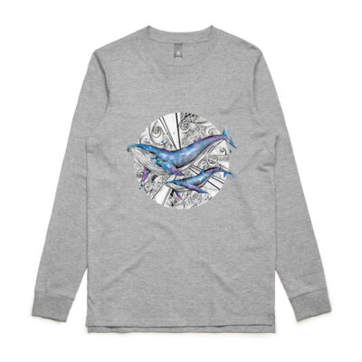 Galaxy Whales - Mens Base Longsleeve Tee Thumbnail