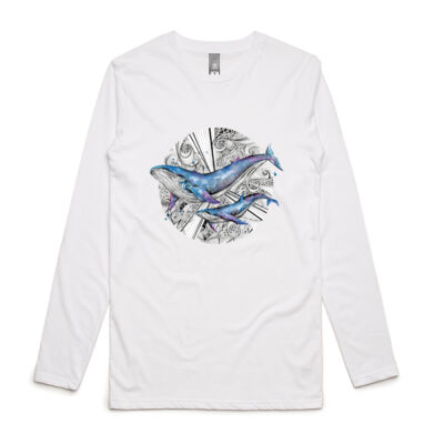 Galaxy Whales - Mens Ink Longsleeve Tee Thumbnail