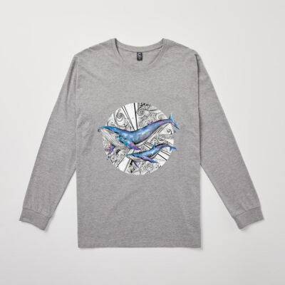 Galaxy Whales - Mens Kelvin Long Sleeve Tee Thumbnail