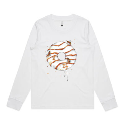 Honey Bee Donut - Womens Dice Longsleeve Tee Thumbnail