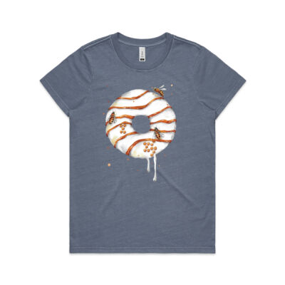 Honey Bee Donut - Womens Faded Tee Thumbnail