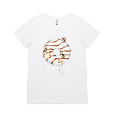 Honey Bee Donut - Womens Shallow Scoop Tee Thumbnail