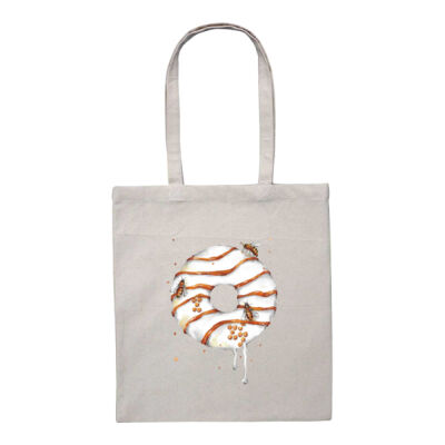Honey Bee Donut - Heavy Duty Canvas Tote with Gusset  Thumbnail