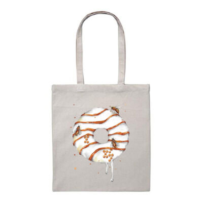 Honey Bee Donut - Heavy Duty Canvas Tote Bag Thumbnail