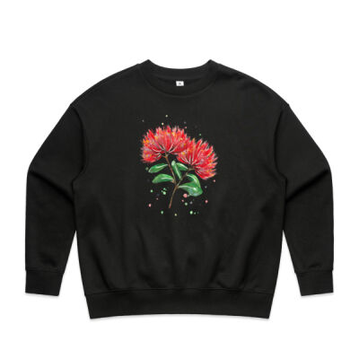 Pohutukawa flowers - Womens Heavy Crew Thumbnail