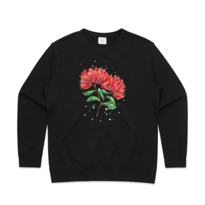 Pohutukawa flowers - Womens Premium Crew Thumbnail