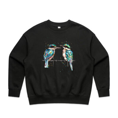 Pondering Kingfishers - Womens Heavy Crew Thumbnail