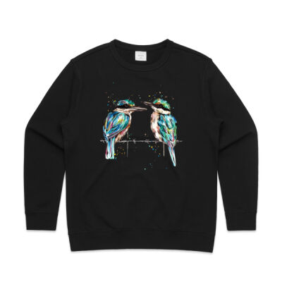 Pondering Kingfishers - Womens Premium Crew Thumbnail