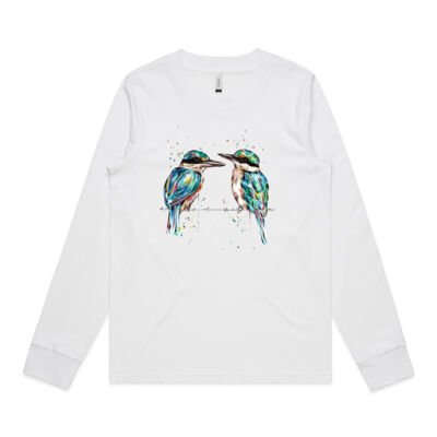 Pondering Kingfishers - Womens Dice Longsleeve Tee Thumbnail