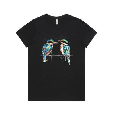 Pondering Kingfishers - Womens Maple Organic Tee Thumbnail