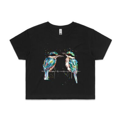 Pondering Kingfishers - Womens Crop Tee Thumbnail