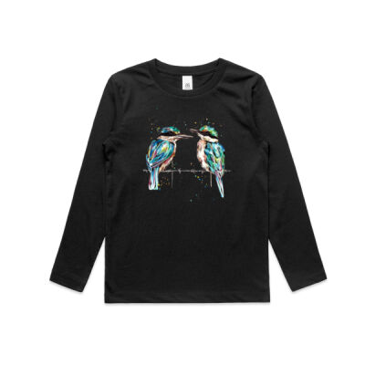 Pondering Kingfishers - Kids Longsleeve Tee Thumbnail