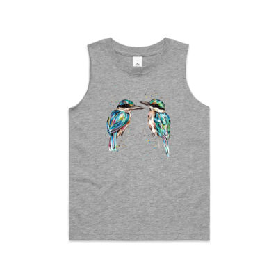 Pondering Kingfishers - Kids Barnard Tank Thumbnail