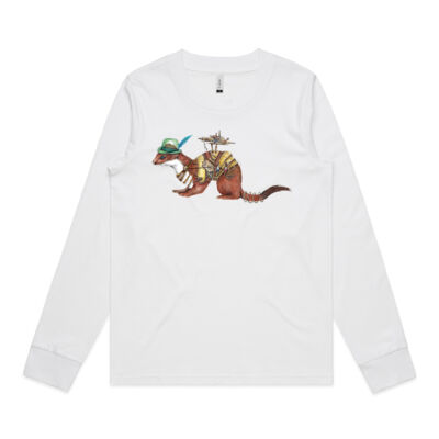 Steampunk Stoat - Womens Dice Longsleeve Tee Thumbnail