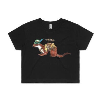 Steampunk Stoat - Womens Crop Tee Thumbnail