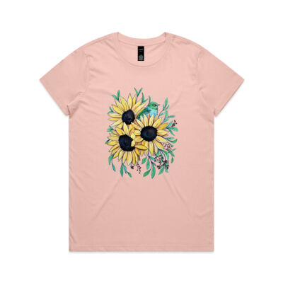 Sunflowers and Waxeye - Womens Maple Tee Thumbnail