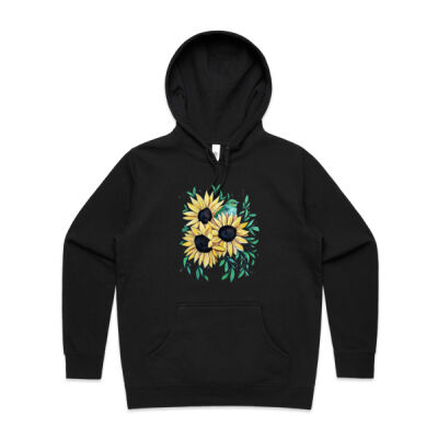 Sunflowers and Waxeye - Womens Stencil Hood Thumbnail