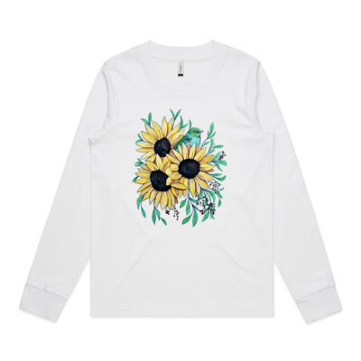 Sunflowers and Waxeye - Womens Dice Longsleeve Tee Thumbnail