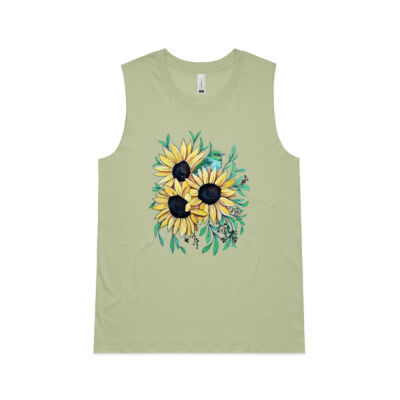 Sunflowers and Waxeye - Womens Upside Tank Thumbnail
