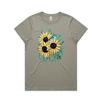 Sunflowers and Waxeye - Womens Faded Tee Thumbnail