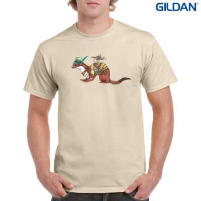 Steampunk Stoat - Mens Heavy Cotton T-Shirt Thumbnail