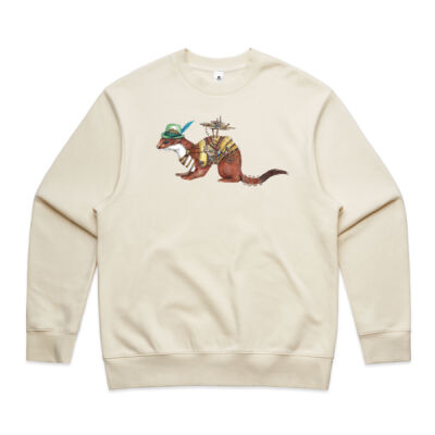 Steampunk Stoat - Mens Heavy Crew Thumbnail