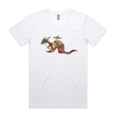 Steampunk Stoat - Mens Staple V Neck Tee Thumbnail