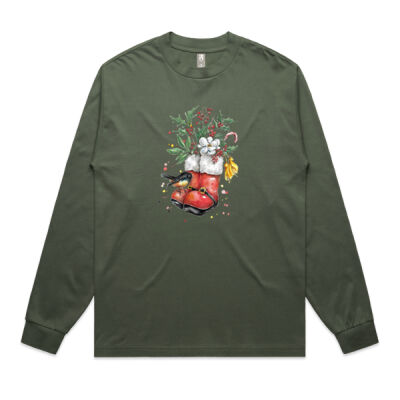 Christmas NZ Tomtit - Mens Heavy Long Sleeve Tee Thumbnail