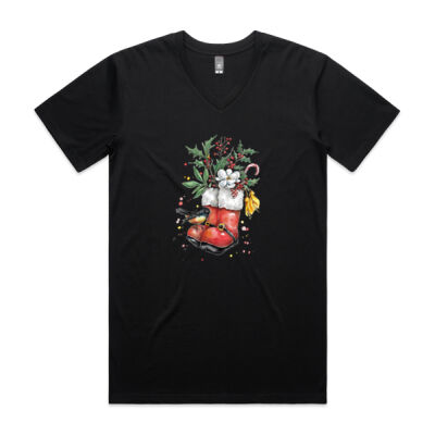 Christmas NZ Tomtit - Mens Staple V Neck Tee Thumbnail