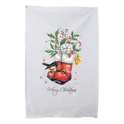 Christmas NZ Tomtit - Tea Towel Thumbnail