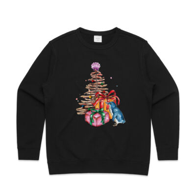 Little Blue Penguin Christmas - Womens Premium Crew Thumbnail