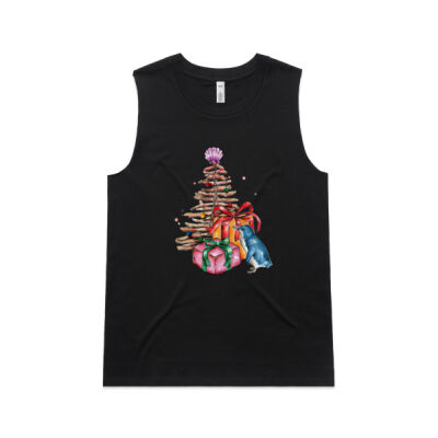 Little Blue Penguin Christmas - Womens Upside Tank Thumbnail