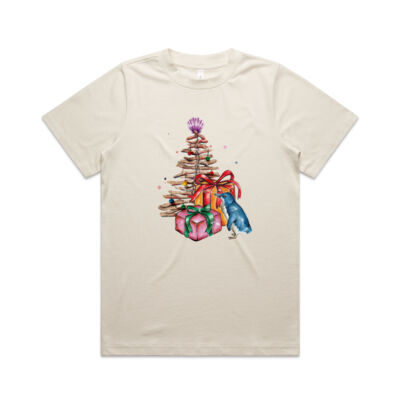 Little Blue Penguin Christmas - Womens Heavy Tee Thumbnail