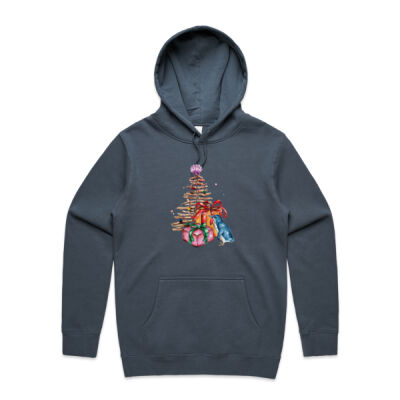Little Blue Penguin Christmas - Mens Stencil Hoodie Thumbnail