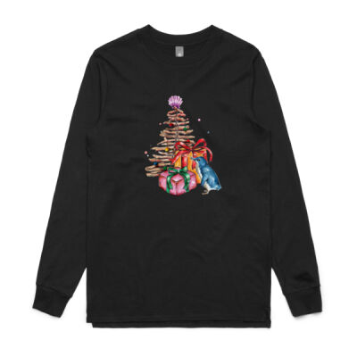 Little Blue Penguin Christmas - Mens Base Longsleeve Tee Thumbnail