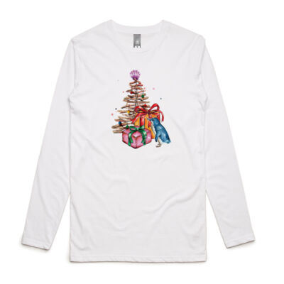 Little Blue Penguin Christmas - Mens Ink Longsleeve Tee Thumbnail