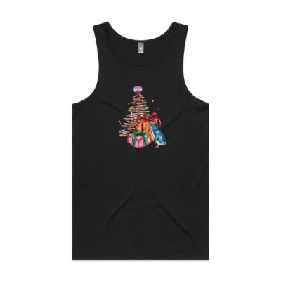 Little Blue Penguin Christmas - Mens Lowdown Singlet Thumbnail