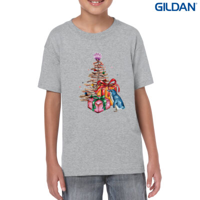 Little Blue Penguin Christmas - Youth Heavy Cotton T-Shirt Thumbnail