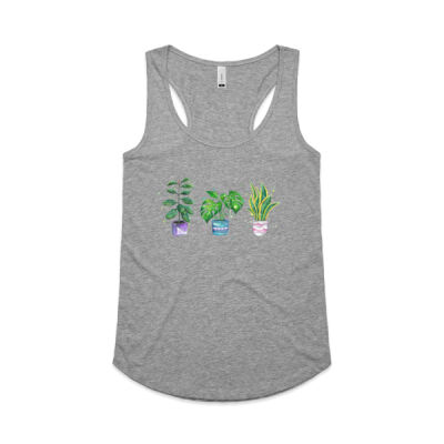 House Plants - Womens Yes Racerback Singlet Thumbnail