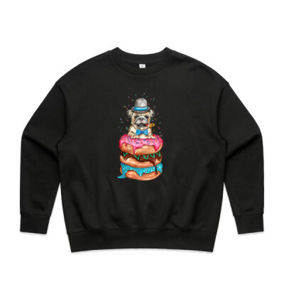 Donut Pug - Womens Heavy Crew Thumbnail