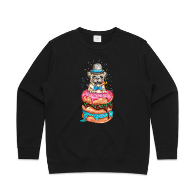 Donut Pug - Womens Premium Crew Thumbnail