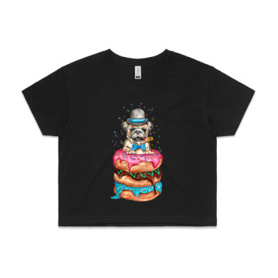 Donut Pug - Womens Crop Tee Thumbnail