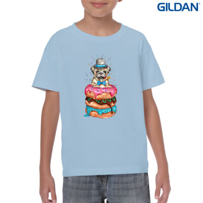 Donut Pug - Youth Heavy Cotton T-Shirt Thumbnail