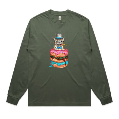 Donut Pug - Mens Heavy Long Sleeve Tee Thumbnail
