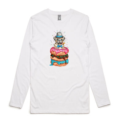 Donut Pug - Mens Ink Longsleeve Tee Thumbnail