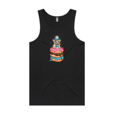 Donut Pug - Mens Lowdown Singlet Thumbnail