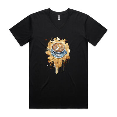 NZ Flat White - Mens Staple V Neck Tee Thumbnail