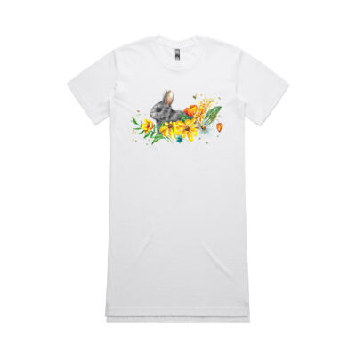 Floral Bunny - Womens Oversized Dress Thumbnail